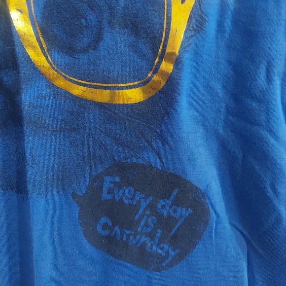 Mudd Girls NWT Raw Edge High Low Tee "Everyday is Caturday" Long Sleeve Size 12 - Picture 2 of 6